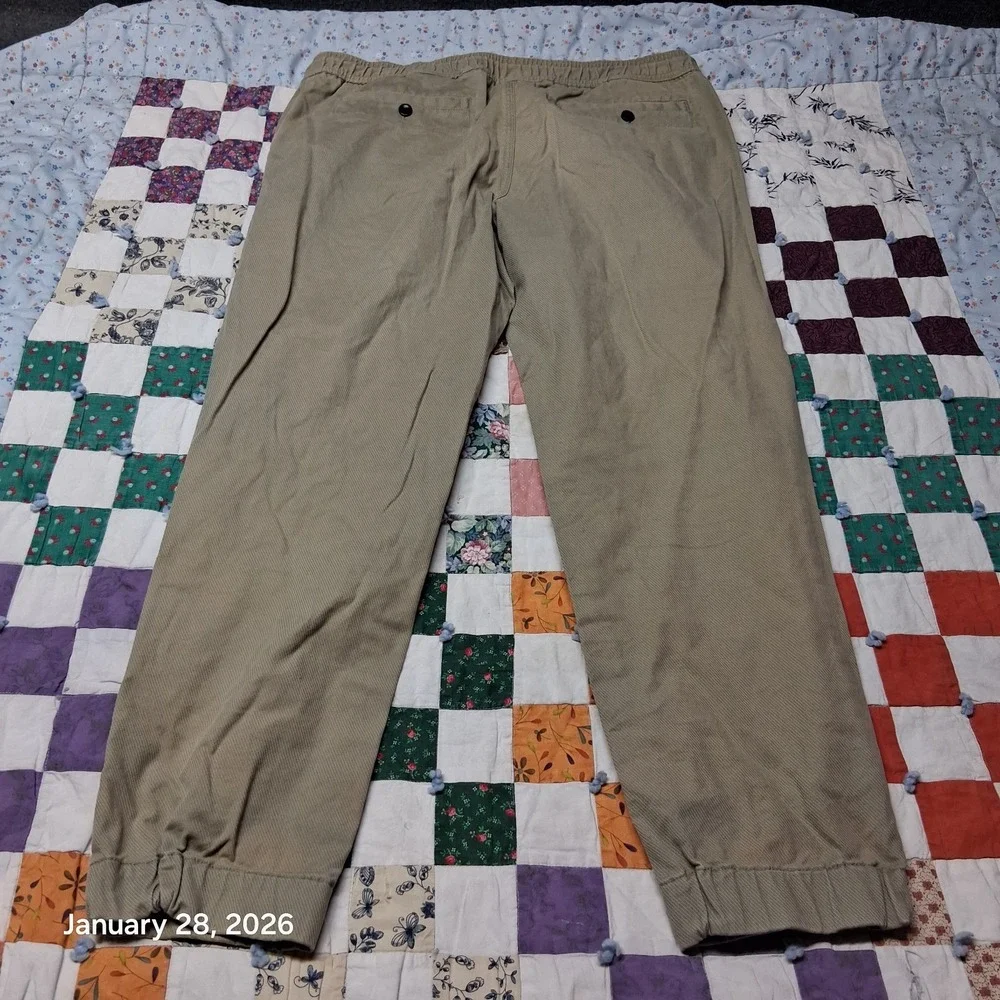 Banana Republic Aiden Fit Dress Jogger Chino Pants‎ Size 36x32 Tan Khaki